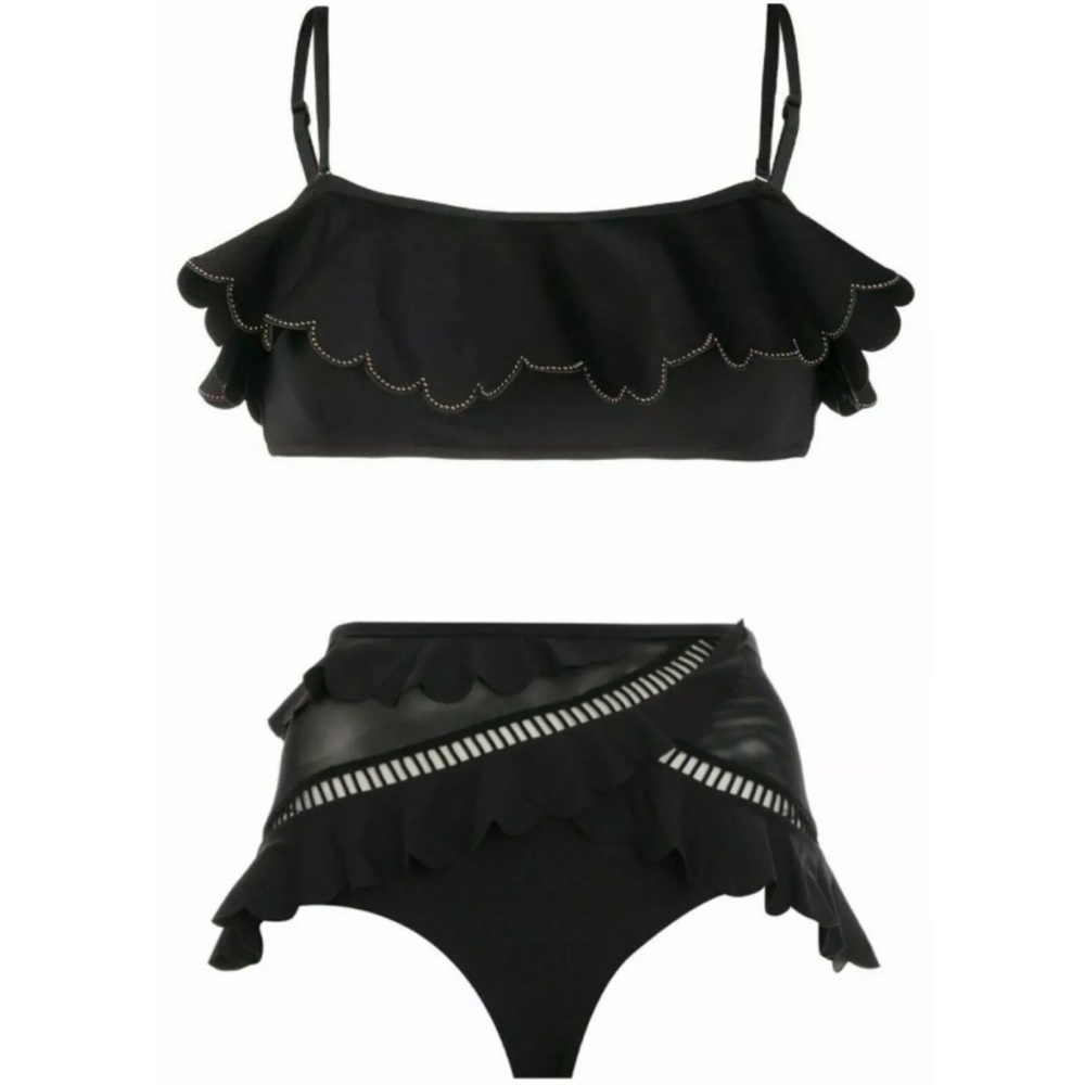 Zimmermann ruffle trim top and bottom swimsuit sz Au 1